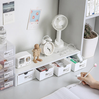 4 Pcs Set Stackable Desktop Storage Box Drawer, 18.4cm x 11.7cm x 6.6cm, Clear