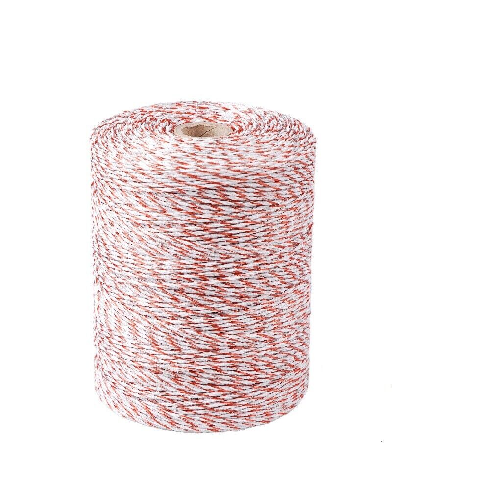V465 500m Roll Polywire Electric Fence - 9 Strand Stainless Steel, Red & White