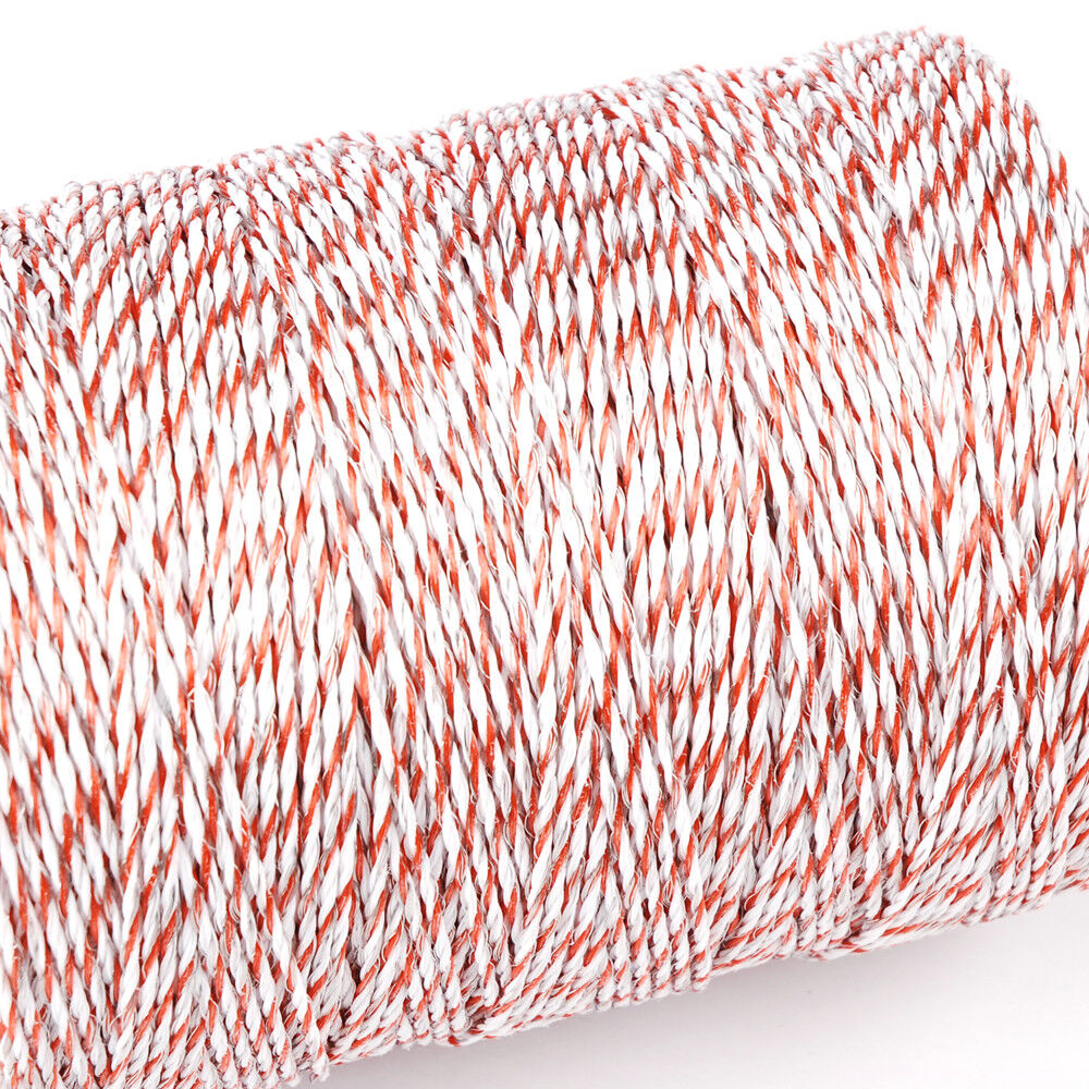 V465 500m Roll Polywire Electric Fence - 9 Strand Stainless Steel, Red & White