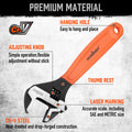 2x Adjustable Wrench Set 6" 10" Cr-V Steel, Smooth Jaw Adjustment, Comfortable Grip - SuperSaverAU - view 3
