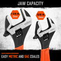 2x Adjustable Wrench Set 6" 10" Cr-V Steel, Smooth Jaw Adjustment, Comfortable Grip - SuperSaverAU - view 4