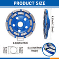 4.5inch Diamond Segment Grinding Concrete Cup Wheel Disc Granite Stone 115mm - SuperSaverAU - view 2