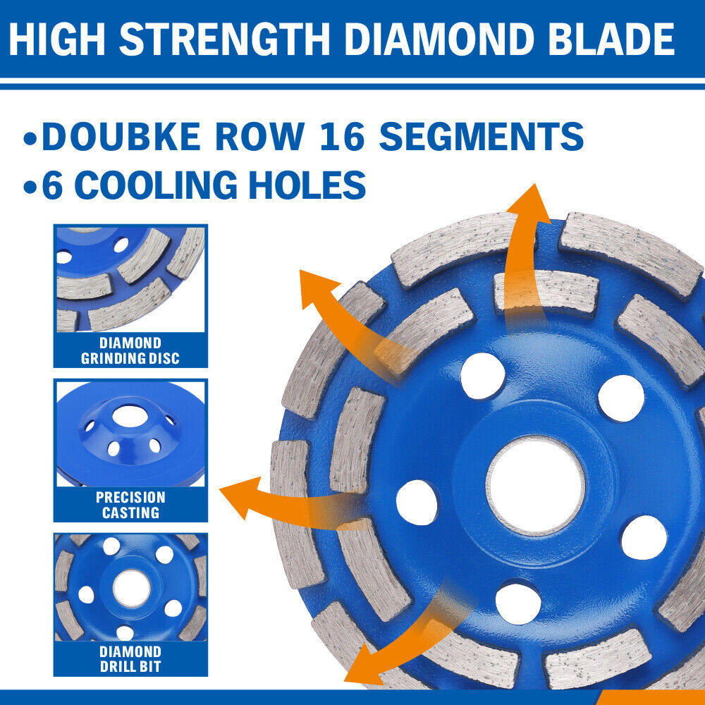 4.5inch Diamond Segment Grinding Concrete Cup Wheel Disc Granite Stone 115mm - SuperSaverAU - view 5