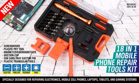 HORUSDY 18 in 1 Mobile Phone Repair Tools Kit Pry Opening Tool Screwdriver - SuperSaverAU - view 2