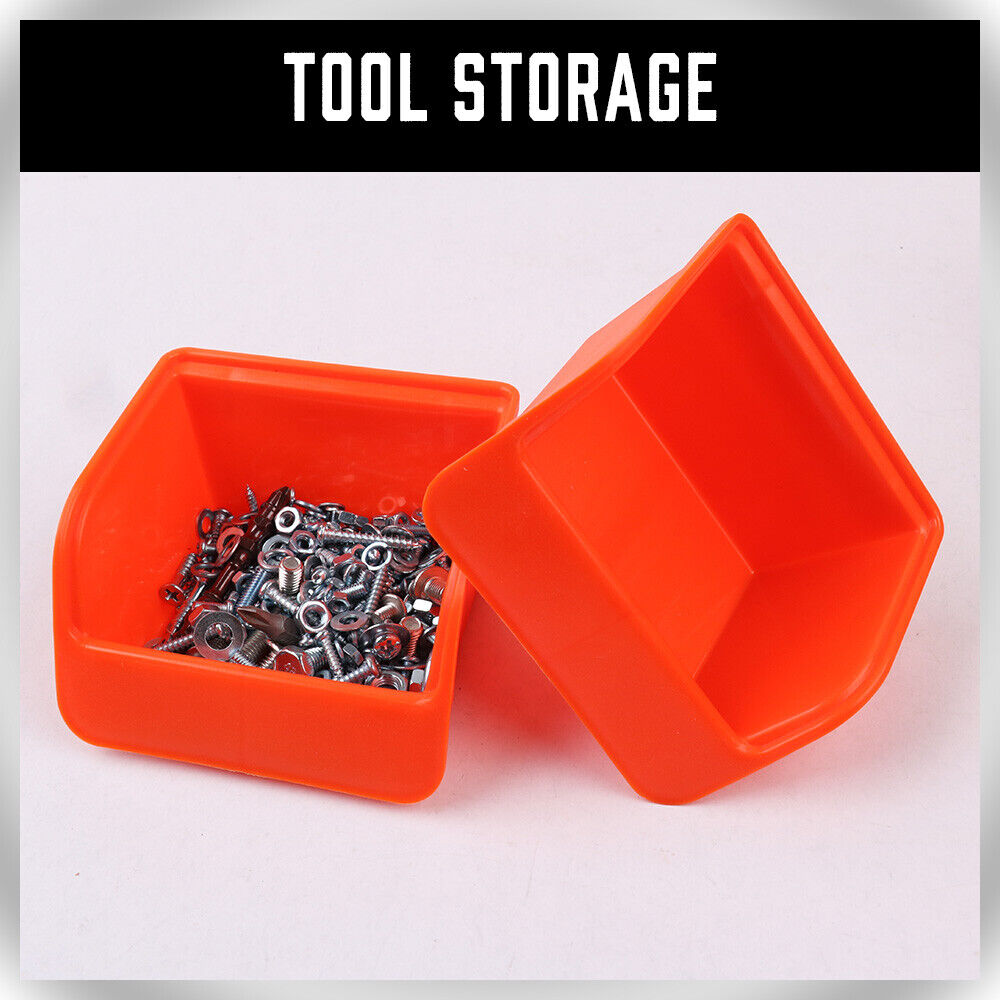 Premium 6 Pack Pegboard Storage Bins with Steel Hooks