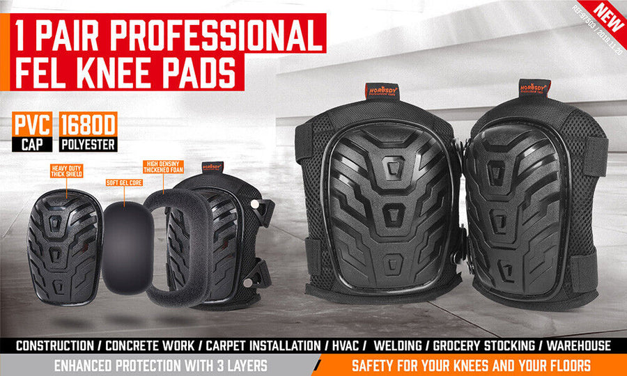 HORUSDY Knee Pads, Work Safety, Gel Cushion, High Density Foam, Pair - SuperSaverAU - view 1