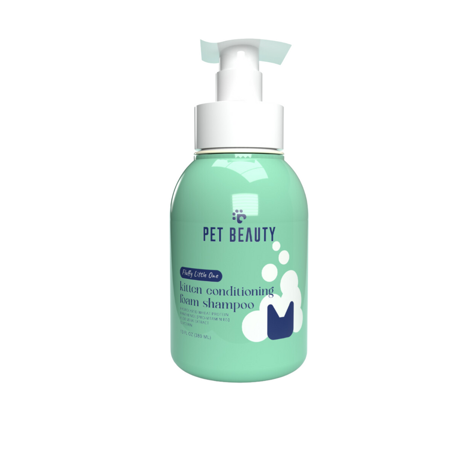 FLUFFY LITTLE ONE Kitten Conditioning Foam Shampoo 380ML - Vegan, Hypoallergenic, Aloe Vera - SuperSaverAU - view 1