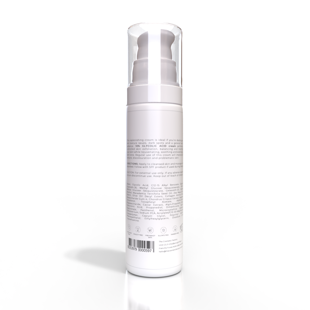 10% Glycolic Acid Cream | 50ML - Exfoliating, Radiance-Boosting, Even Skin Tone
