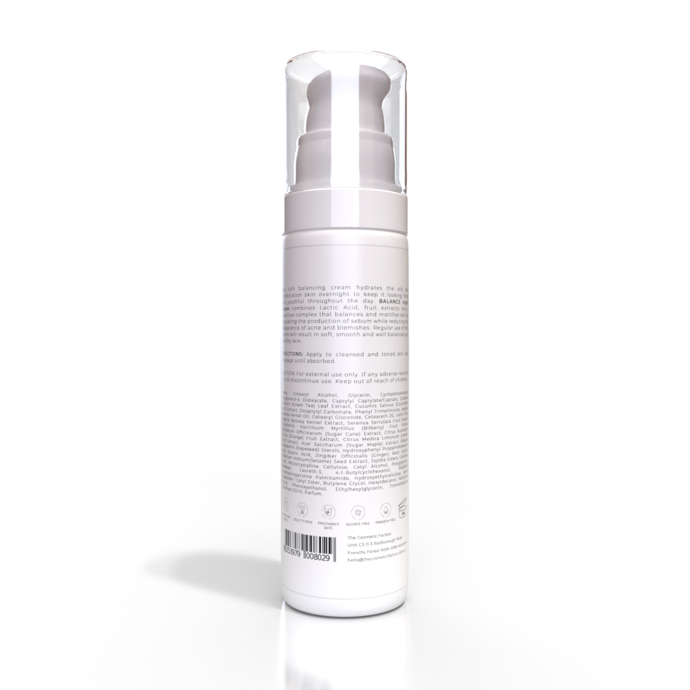 BALANCE Night Cream 50ML | Hydrating Cream for Oily/Combination Skin, Sebum Regulation - SuperSaverAU - view 1