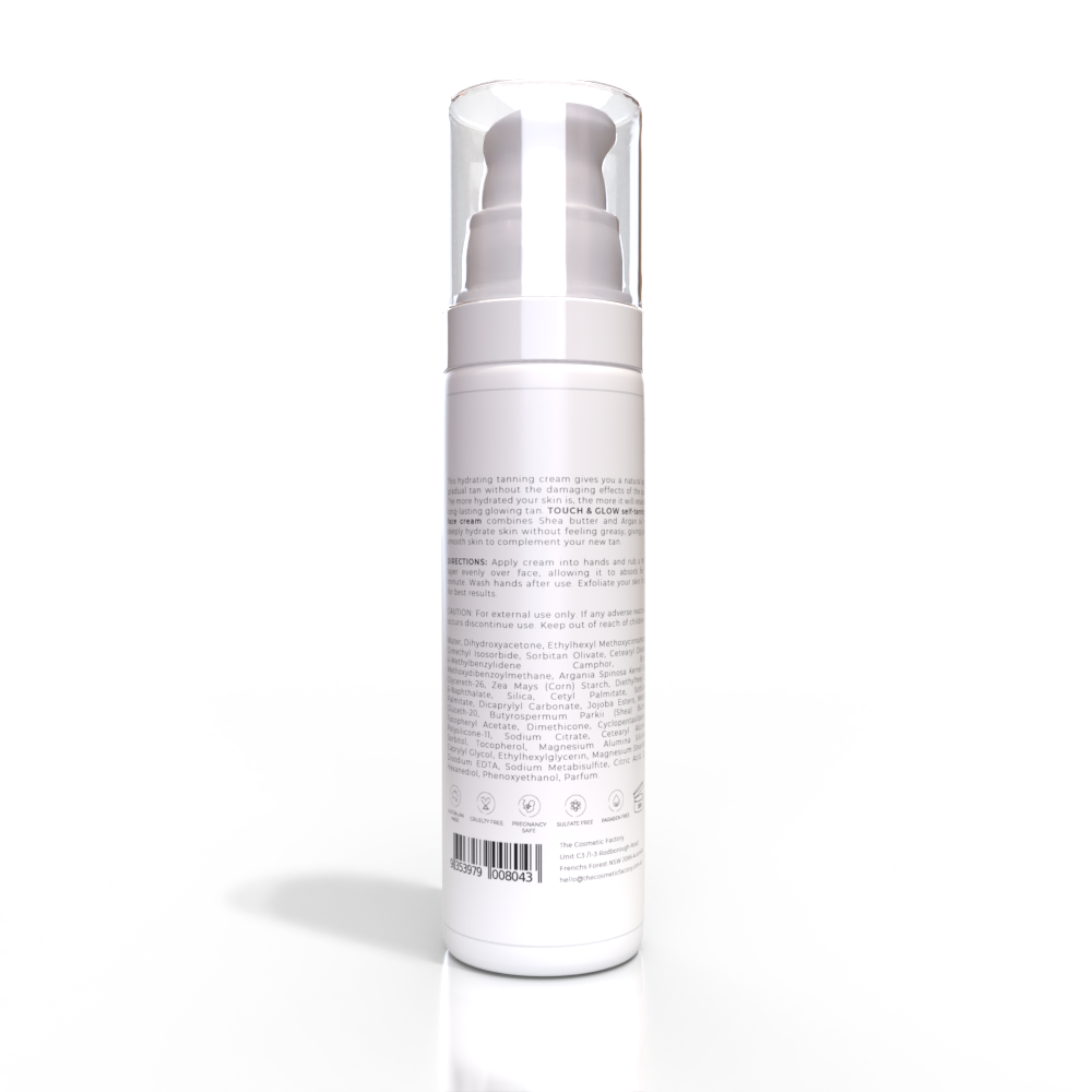 TOUCH & GLOW Self-Tanning Face Cream | Hydrating, Non-Greasy | 50ML