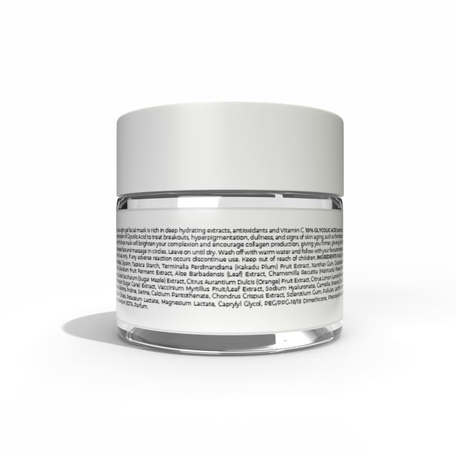 Ultra-Light Gel Facial Mask with 10% Glycolic Acid, 50ml - Hydrating & Brightening - SuperSaverAU - view 1