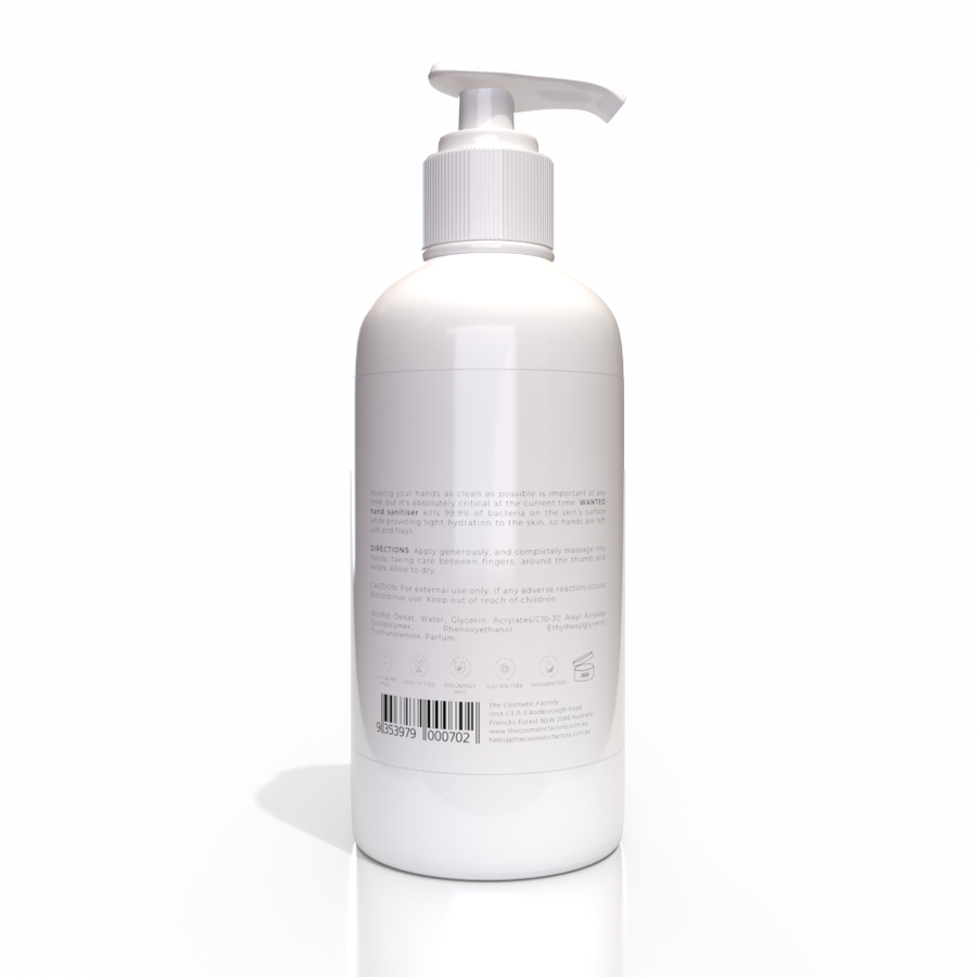 WANTED Hand Sanitiser 300ML - Kills 99.9% Germs, Non-Sticky, Fast Drying - SuperSaverAU - view 1