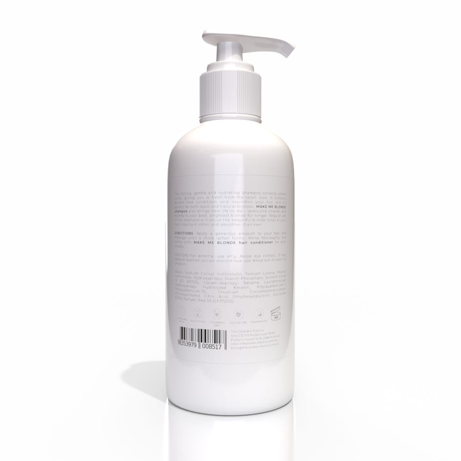 MAKE ME BLONDE Toning Hydrating Shampoo 300ML - Keratin for Blonde Hair - SuperSaverAU - view 1