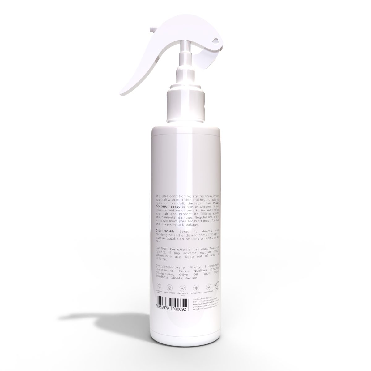 PLUSH COCONUT Spray | 225ML Ultra Conditioning Styling Spray for All Hair Types - SuperSaverAU - view 2