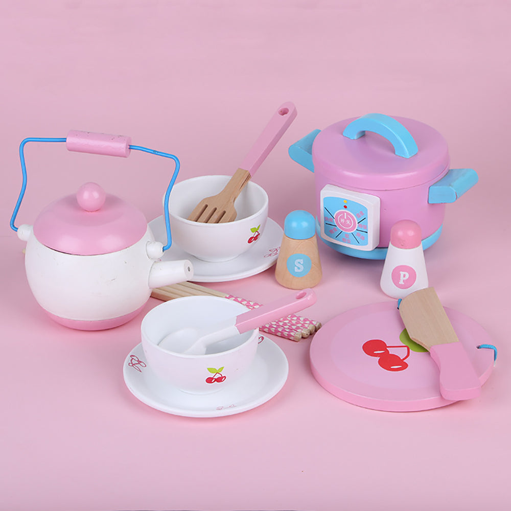 Kids Wooden Kitchen Tea Set Pretend Play - SuperSaverAU - view 6