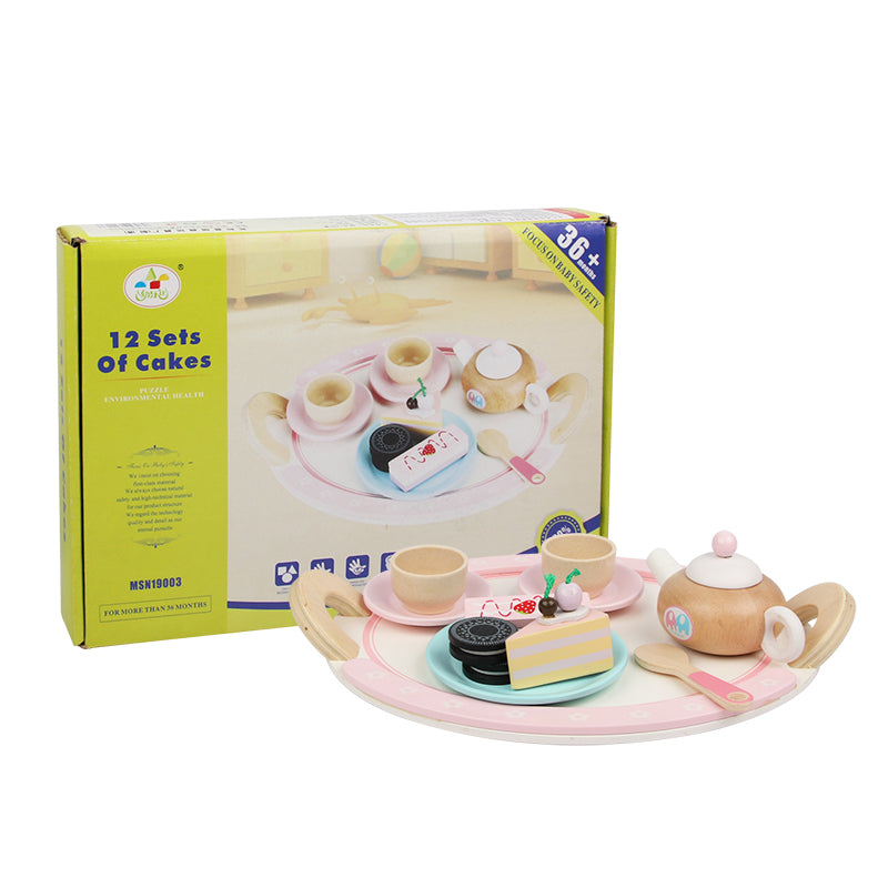 Kids Wooden Kitchen Tea Set Pretend Play - SuperSaverAU - view 1