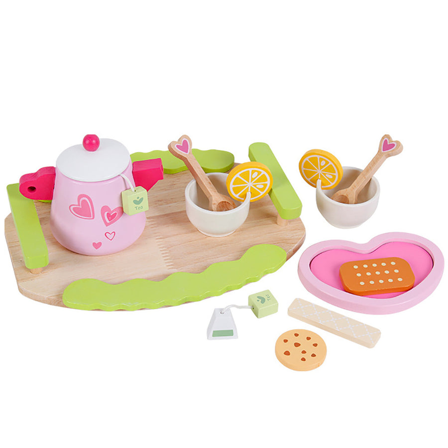 Kids Wooden Kitchen Tea Set Pretend Play - SuperSaverAU - view 1