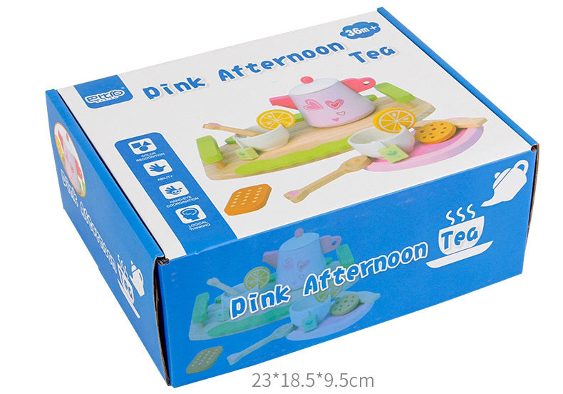 Kids Wooden Kitchen Tea Set Pretend Play - SuperSaverAU - view 2