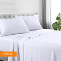1200TC Cotton Polyester Blend Sheet Set King - White, Wrinkle-Resistant - SuperSaverAU - view 2