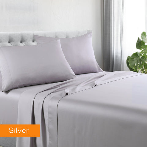 Mega Queen Silver 1200TC Cotton Polyester Blend Sheet Set - Soft & Durable - SuperSaverAU - view 1