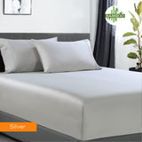 Bamboo Cotton 400 Thread Count King Single Fitted Sheet & 2 Pillowcases - Silver - SuperSaverAU - view 1