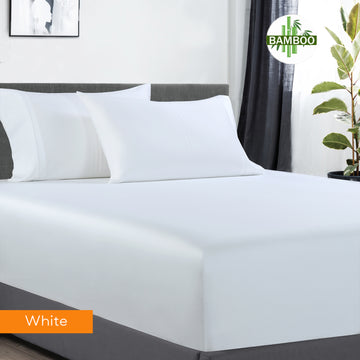 Bamboo Cotton 400 Thread Count King Fitted Sheet & 2 Pillowcases Teal - SuperSaverAU - view 1