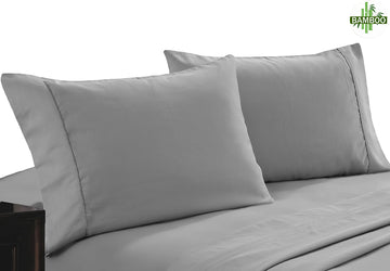 Bamboo Cotton 400 Thread Count Twin Pack Pillowcase Silver 48x73+15cm - SuperSaverAU - view 1