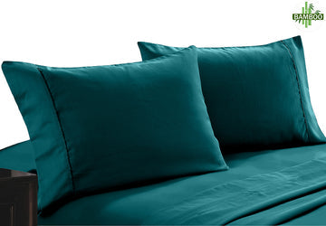 Bamboo Cotton 400 Thread Count Twin Pack Pillowcase Teal - Standard 2*48*73+15cm - SuperSaverAU - view 1