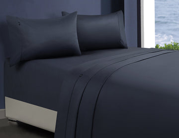 1000TC Egyptian Cotton Fitted Sheet & 2 Pillowcases, Single, Charcoal - SuperSaverAU - view 1