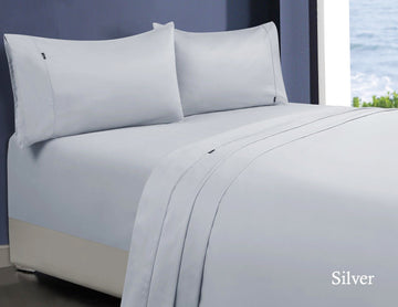 1000TC Egyptian Cotton Sheet Set 1 King Silver - Sateen Weave, 100% Cotton - SuperSaverAU - view 1