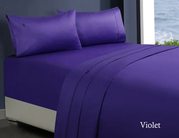 1000TC Egyptian Cotton Sheet Set 1 King Violet - Superior Quality, Sateen Weave - SuperSaverAU - view 1