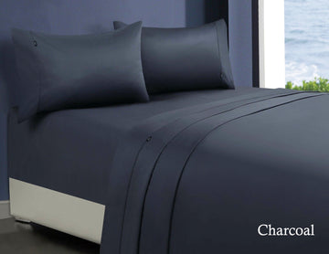 1000TC Egyptian Cotton Sheet Set Mega Queen Charcoal - Superior Quality Sateen Weave - SuperSaverAU - view 1