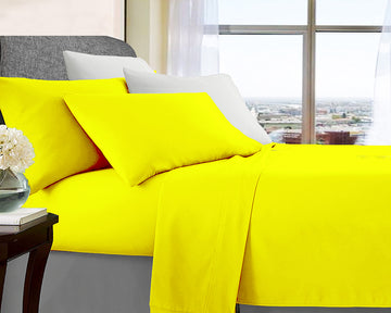 Ultra Soft Microfibre Sheet Set Single Yellow - 100% Microfibre, Pill Resistant