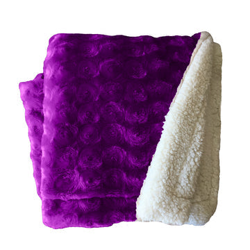 Ultra Violet Plush Fleece Sherpa Reversible Throw 130*160cm - SuperSaverAU - view 1