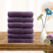 Ultra-light Cotton Face Washer Set 6 Pack, 30x30cm, Aubergine, 500gsm - SuperSaverAU - view 1