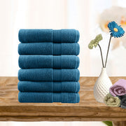 Ultra-light Cotton Face Washer Set 6 Pieces 30x30cm Teal, 100% Combed Cotton - SuperSaverAU - view 1