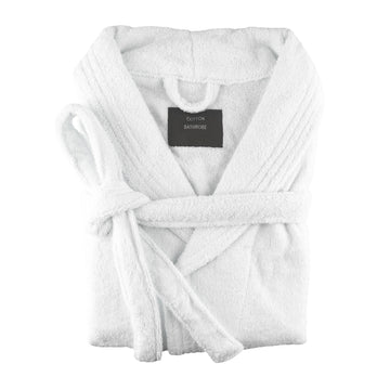100% Cotton XLarge Bathrobe - Baby Pink, Burgundy, Charcoal, Navy, Fuchsia, White - SuperSaverAU - view 1
