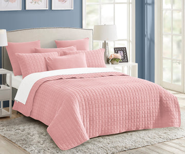 Vintage Stone Wash Comforter Set Queen 7 Piece - Charcoal, Silver, Blue, Natural, Pink - SuperSaverAU - view 1