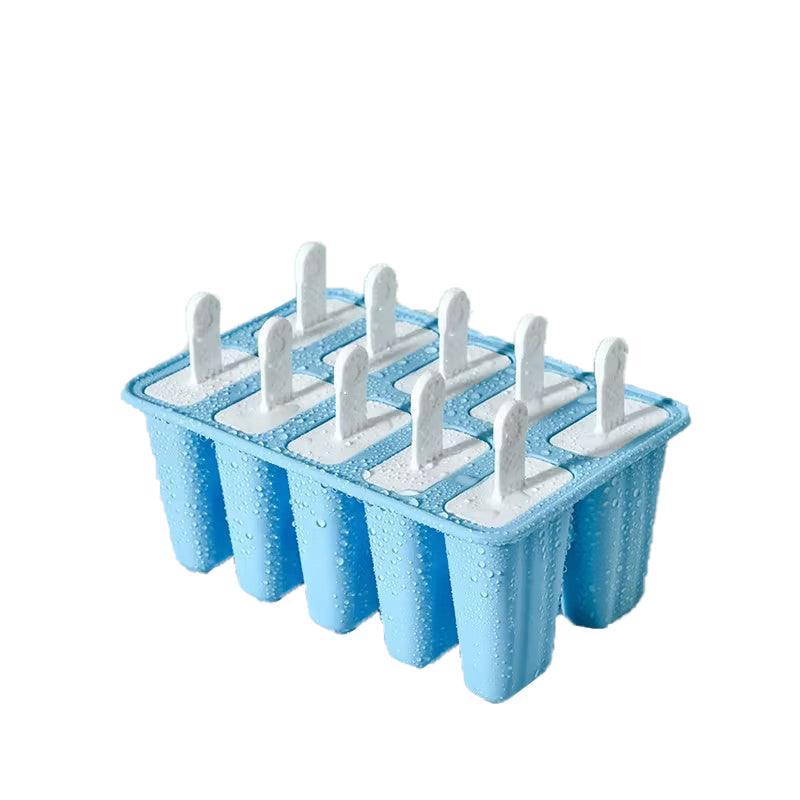 Premium Silicone Ice Cream Mould – Blue 10 Grid