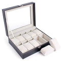 Leather Watch Organizer Case with 10 Grids for Display - SuperSaverAU - view 2