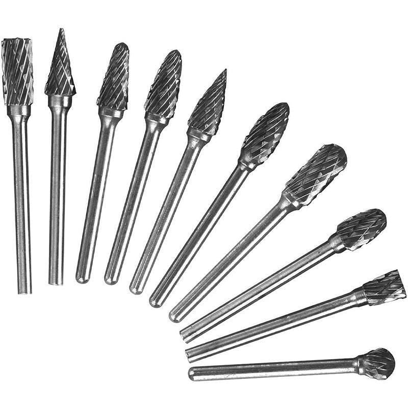 Premium Tungsten Carbide Rotary Burr Set with Blue Storage Box - 10 Pack