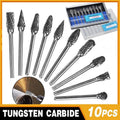 Premium Tungsten Carbide Rotary Burr Set with Blue Storage Box - 10 Pack