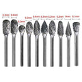 Premium Tungsten Carbide Rotary Burr Set with Blue Storage Box - 10 Pack