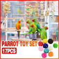 17PCS Parrot Toy Set - Natural Wood, Chewing, Swing, and Bell Toys for Birds - SuperSaverAU - view 1