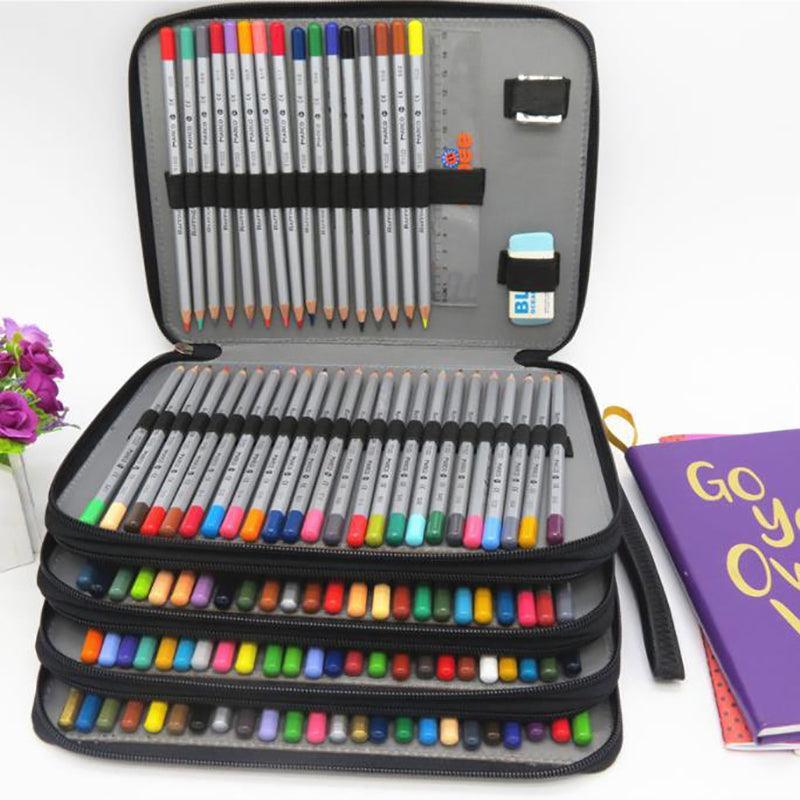 Pencil Case Organizer - 168 Slots Foldable Bag in Purple