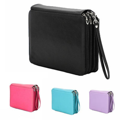 Pencil Case Organizer - 168 Slots Foldable Bag in Rose Red