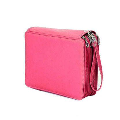 Pencil Case Organizer - 168 Slots Foldable Bag in Rose Red