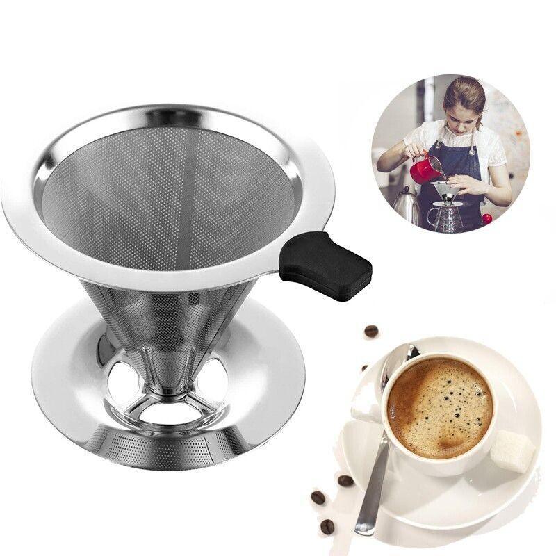 Premium Reusable Stainless Steel Coffee Tea Drip Filter Funnel