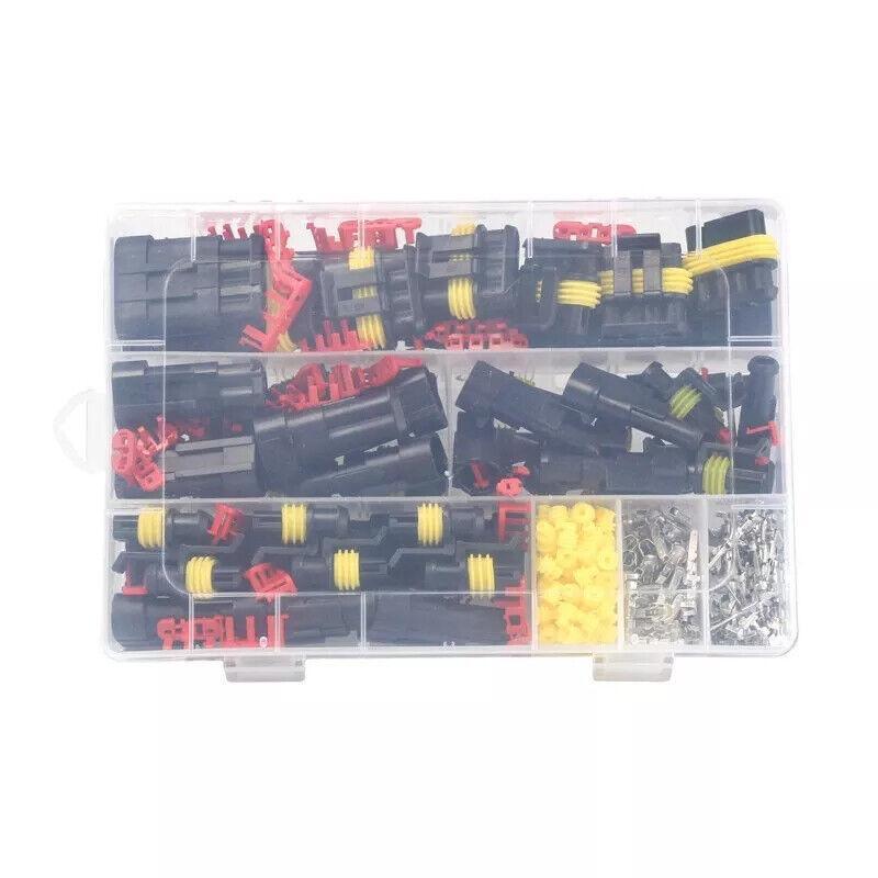 352 PCS 12V Waterproof Electrical Connector Kit - 1/2/3/4 Pin