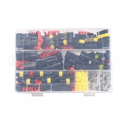 352 PCS 12V Waterproof Electrical Connector Kit - 1/2/3/4 Pin